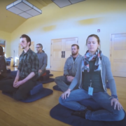 People Sitting in Meditation Hall