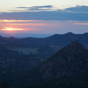Sunset Over Land Trees